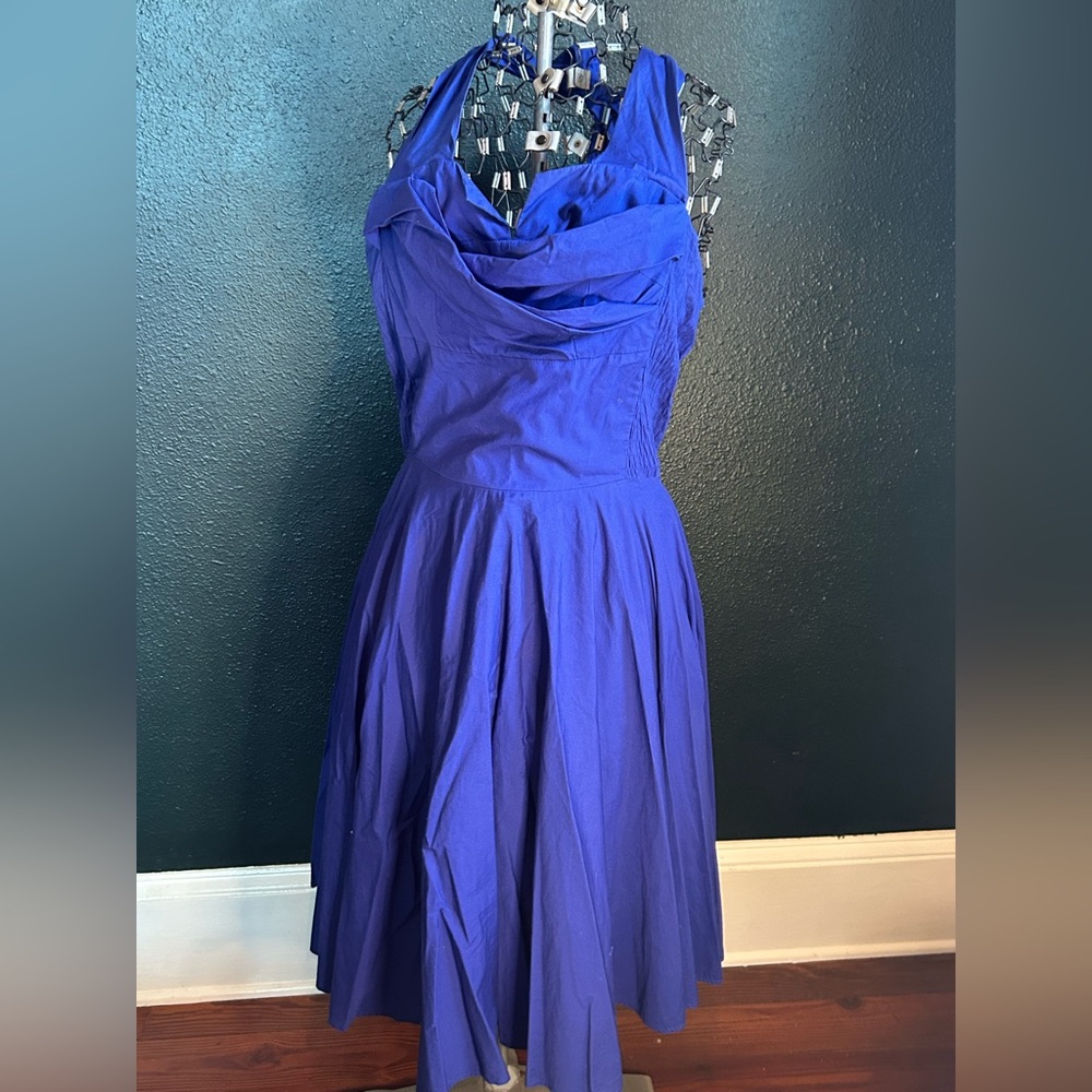 Classic Cotton Trashy Diva Swing Dress in Royal Blue